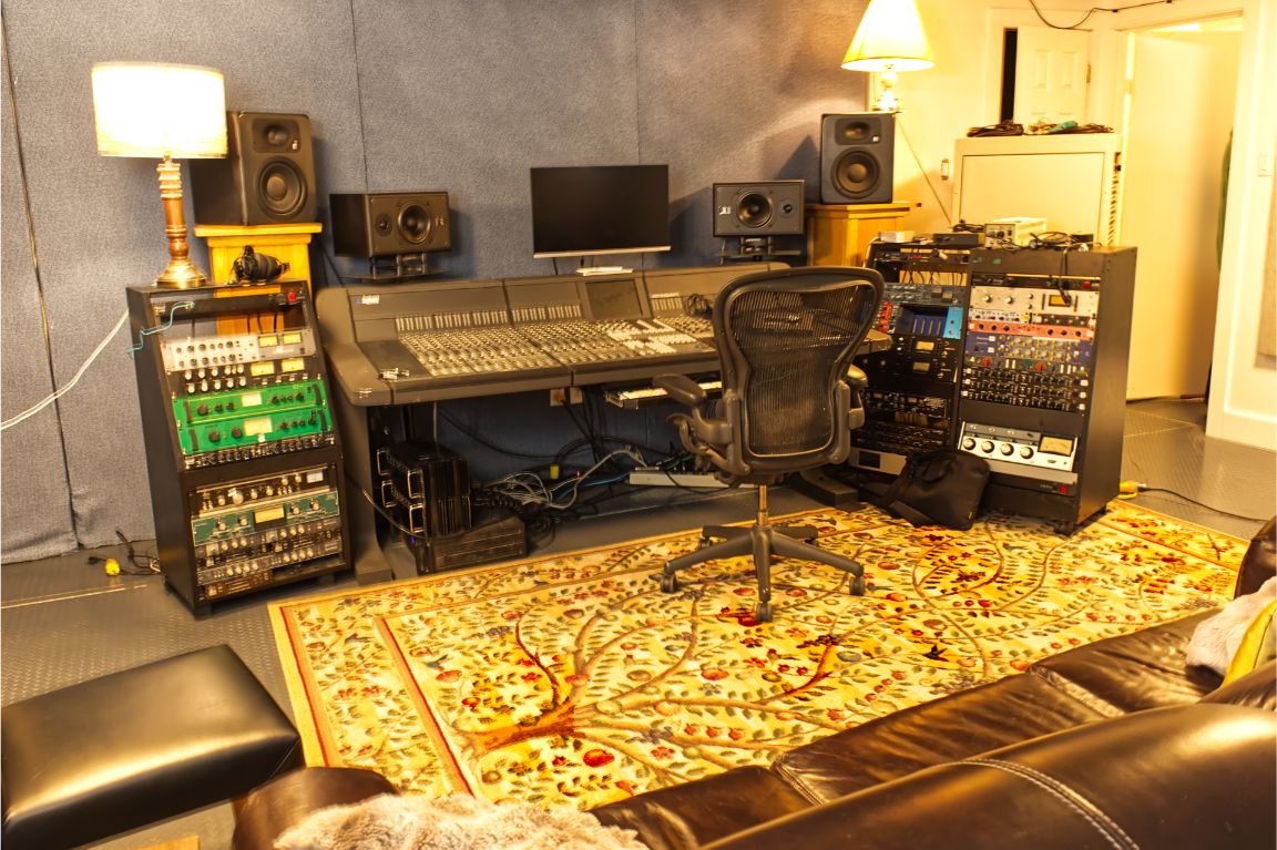 The mixing suite and control room at Archangel Studios in St. Michael's, Newfoundland.